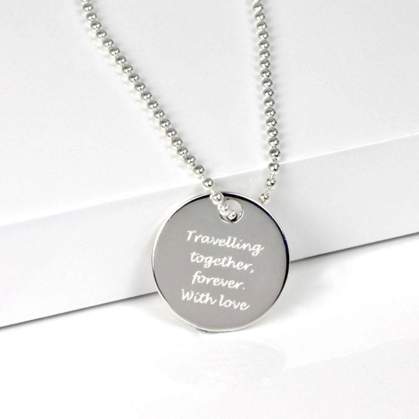 Silver Round Dog Tag Pendant - Custom Jewellery By All Uniqueness