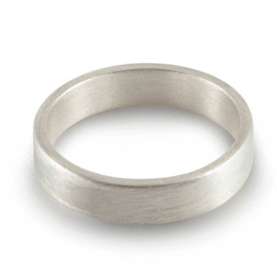 Silver Wedding Band Ring Hand Forged Flat Fit - Custom Jewellery By All Uniqueness