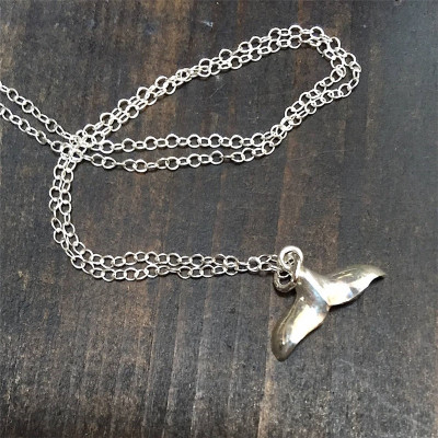 Silver Whale Tail Pendant Necklace - Custom Jewellery By All Uniqueness