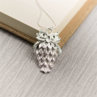 Silver Wise Owl Pendant - Custom Jewellery By All Uniqueness