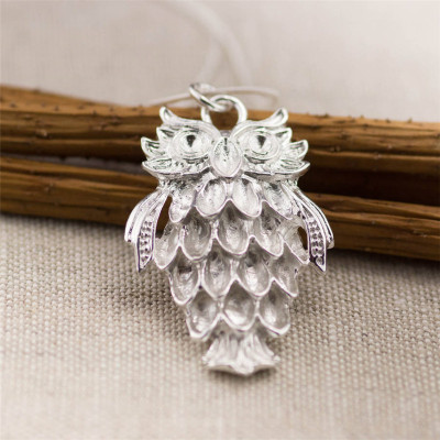 Silver Wise Owl Pendant - Custom Jewellery By All Uniqueness