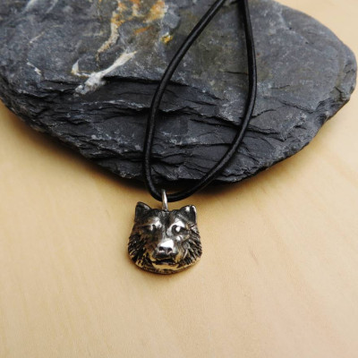 Silver Wolf Head Necklace - Custom Jewellery By All Uniqueness
