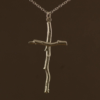 Silver Rose Root Cross Necklace - Custom Jewellery By All Uniqueness