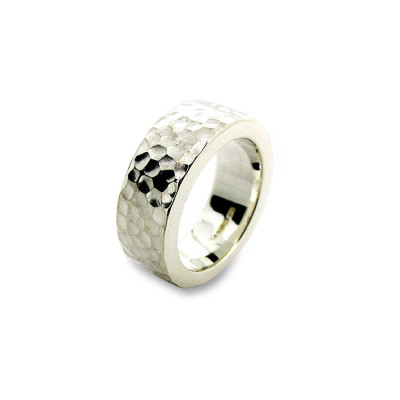 Silver Hammered Ring - Custom Jewellery By All Uniqueness