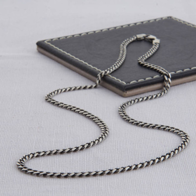 Silver Mens Curb Chain Necklace - Custom Jewellery By All Uniqueness