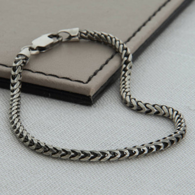 Silver Mens Snake Chain Necklace - Custom Jewellery By All Uniqueness