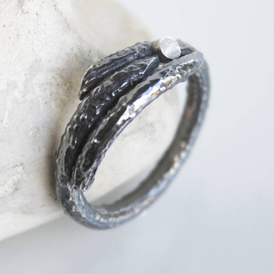 Silver Mens Woodland Branch Ring - Custom Jewellery By All Uniqueness