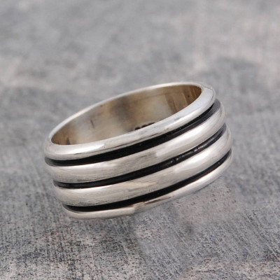 Mens Silver Spinning Ring - Custom Jewellery By All Uniqueness