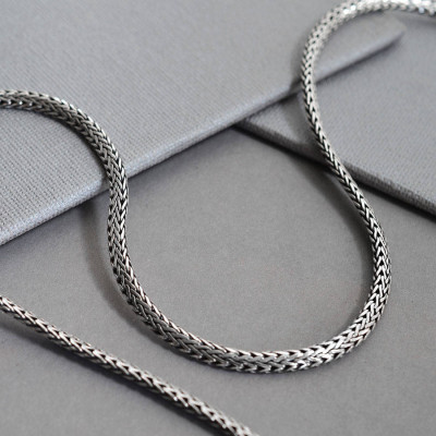 Silver Oval Snake Necklace - Custom Jewellery By All Uniqueness