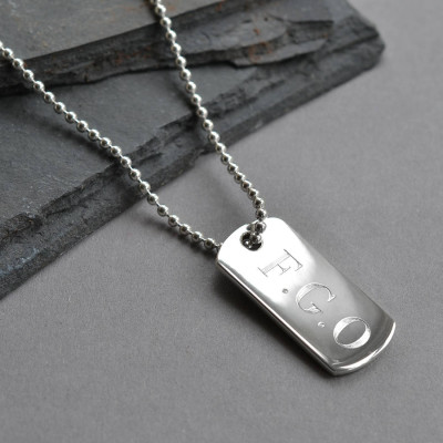 Silver Solid Dog Tag Necklace - Custom Jewellery By All Uniqueness