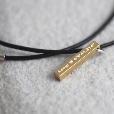 Tiny Leather And Raw Brass Coordinate Necklace - Custom Jewellery By All Uniqueness