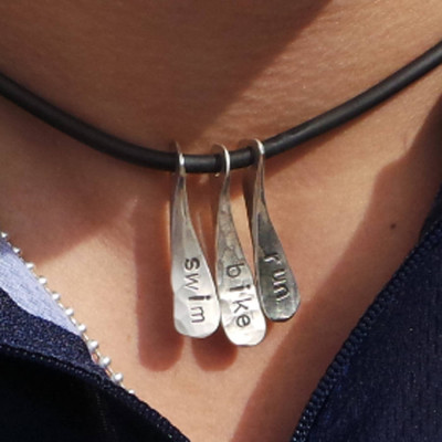 Triathlon Swim Bike Run Necklace - Custom Jewellery By All Uniqueness