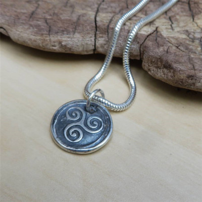 Triskelion Mens Silver Necklace - Custom Jewellery By All Uniqueness