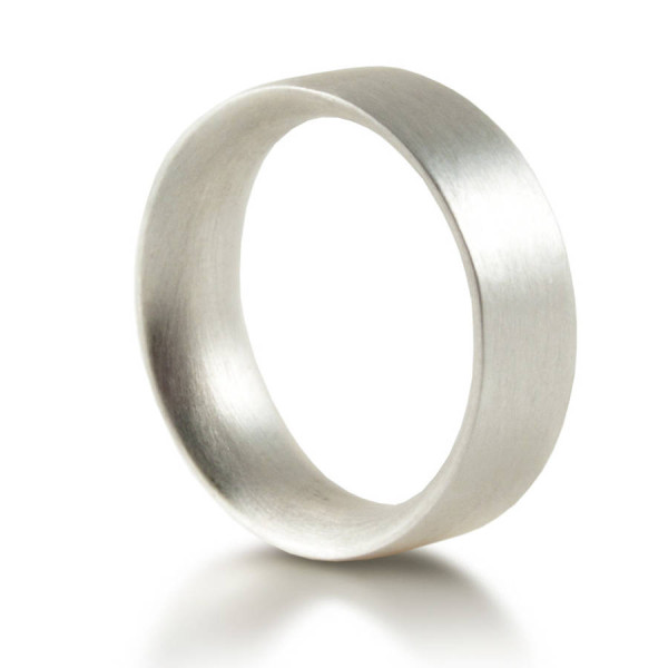 Mens Silver Wedding Ring Comfort Fit Matt - Custom Jewellery By All Uniqueness