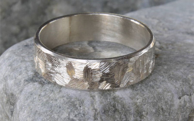 Textured Silver Band Ring: Cornish Coast Inspiration & Handcrafted Story