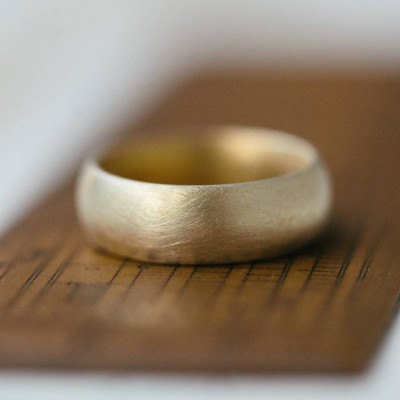 Wide Gents Soft Pebble Wedding Ring Gold - Custom Jewellery By All Uniqueness