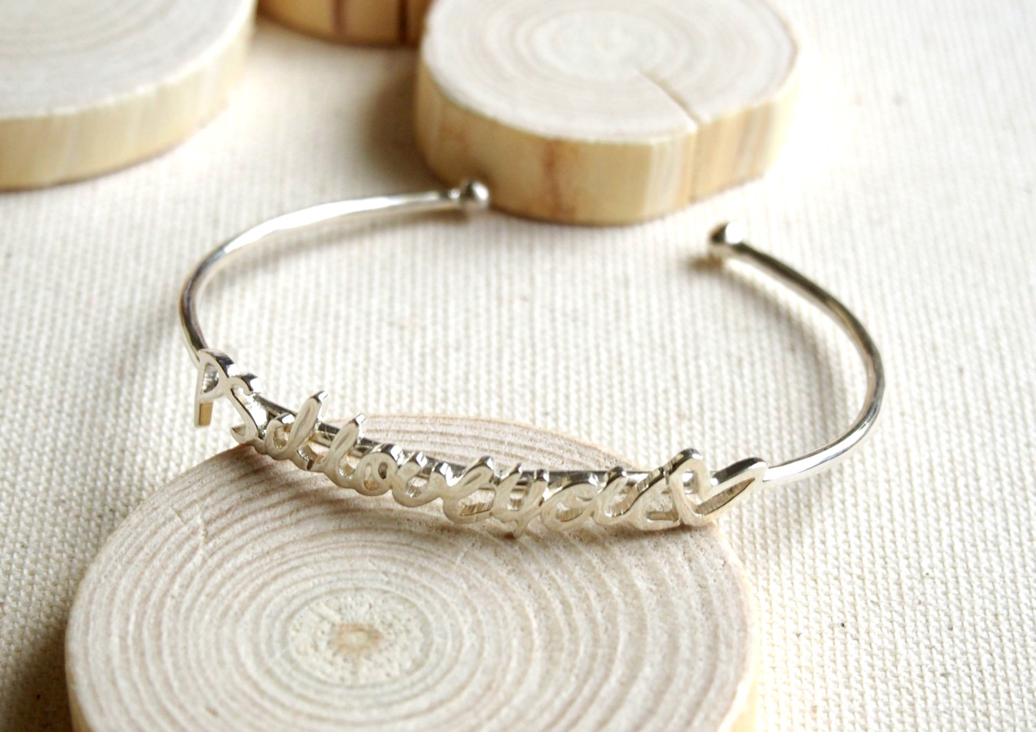 Custom Adjustable Handwriting Bangle - Personalized Keepsake Memorial Jewelry Gift
