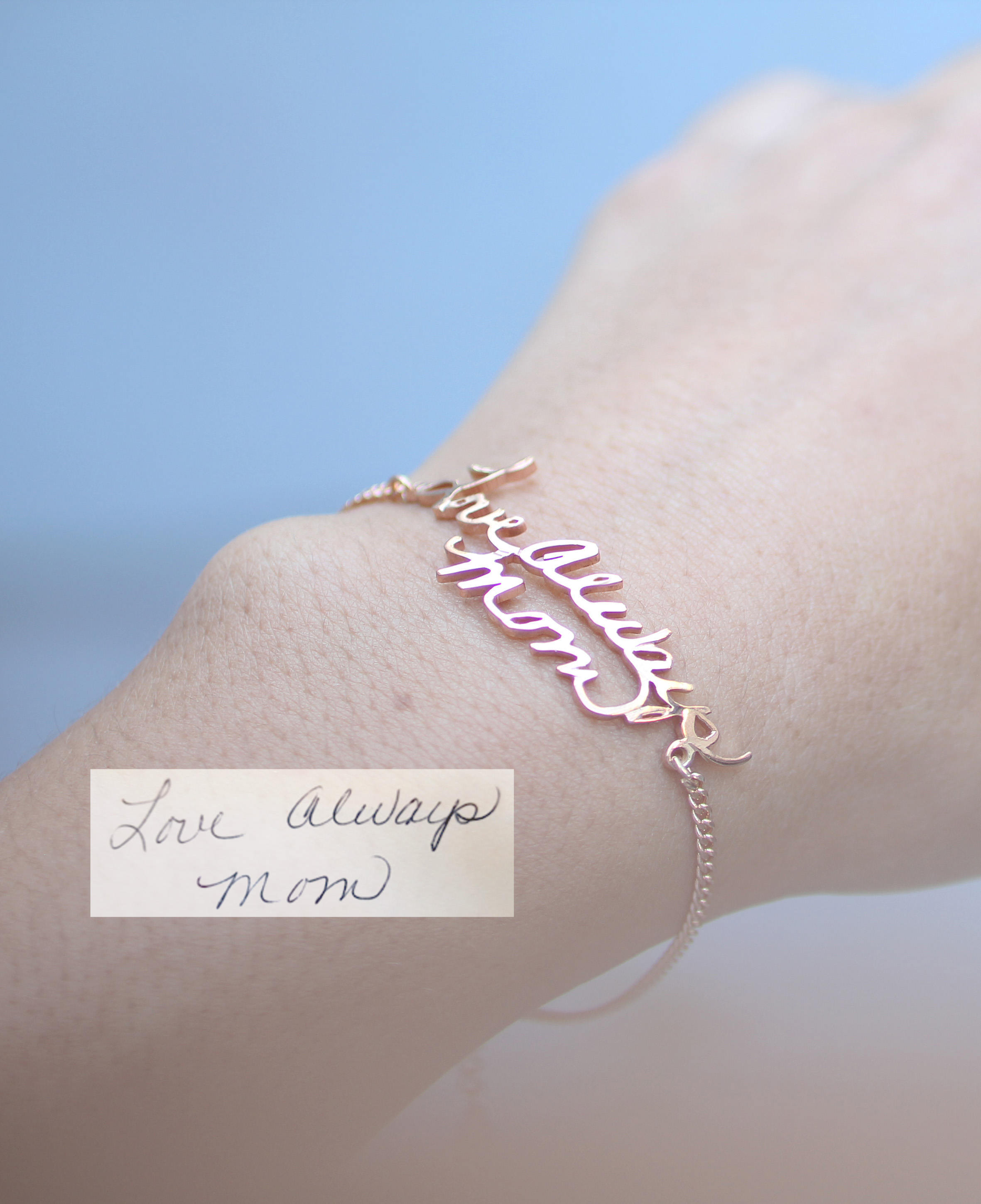Custom Handwriting Bracelet - Signature Bangle - Personalized Memorial Keepsake Gift - Mother's Jewelry
