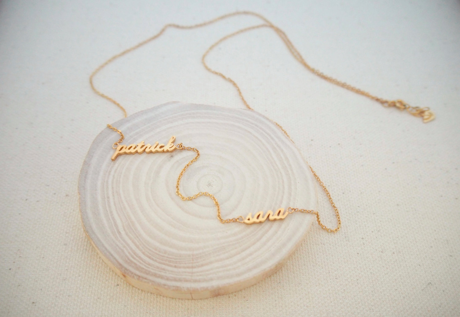 Custom Two Name Necklace - Personalized Dainty Necklace - Children's Names Charm - Mom Gift