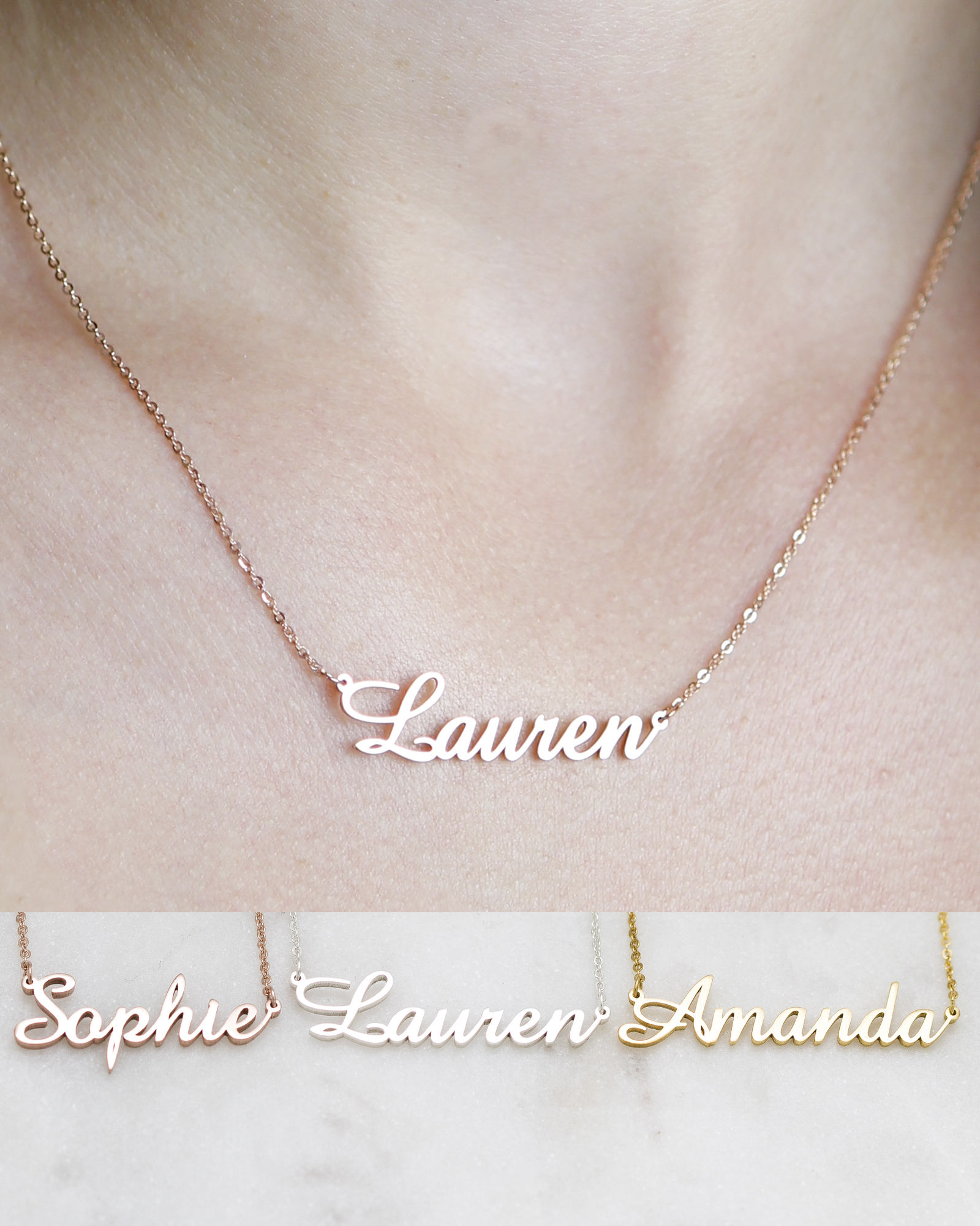 Custom Name Necklace - Personalized Jewelry Gift for Best Friend or Her - Office &amp; Christmas Gift
