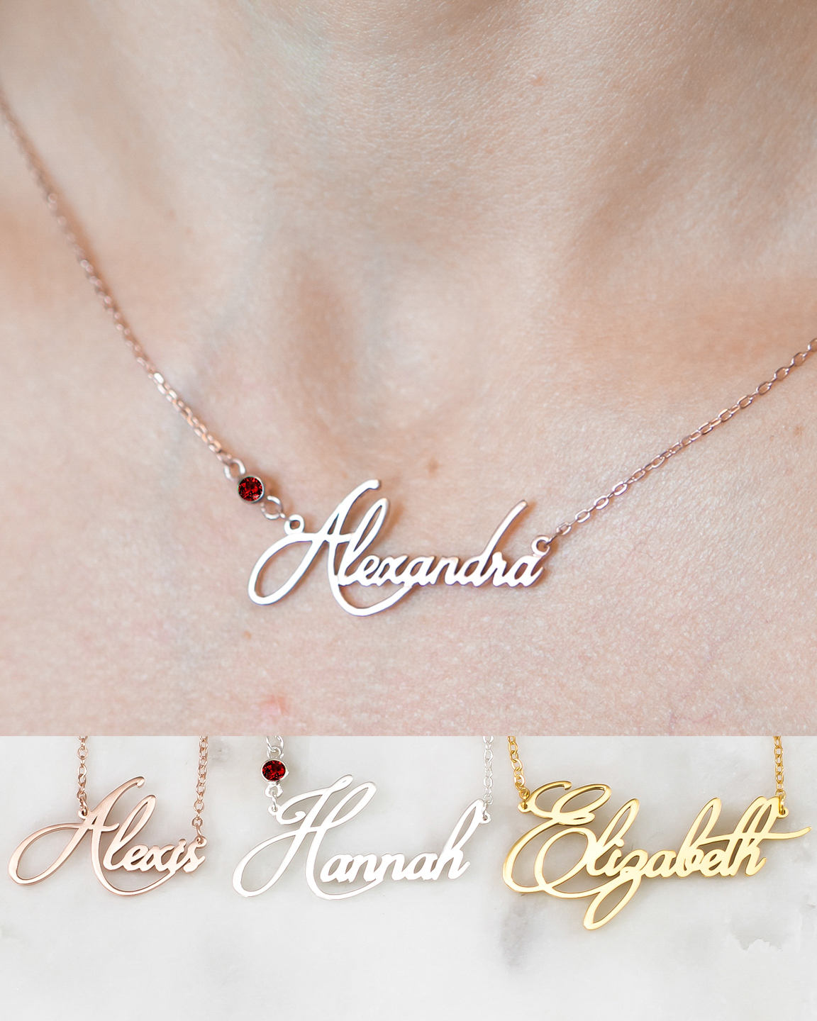 Custom Name Necklace - Dainty Personalized Jewelry for Bridesmaids, New Moms, Children - Christmas Gift