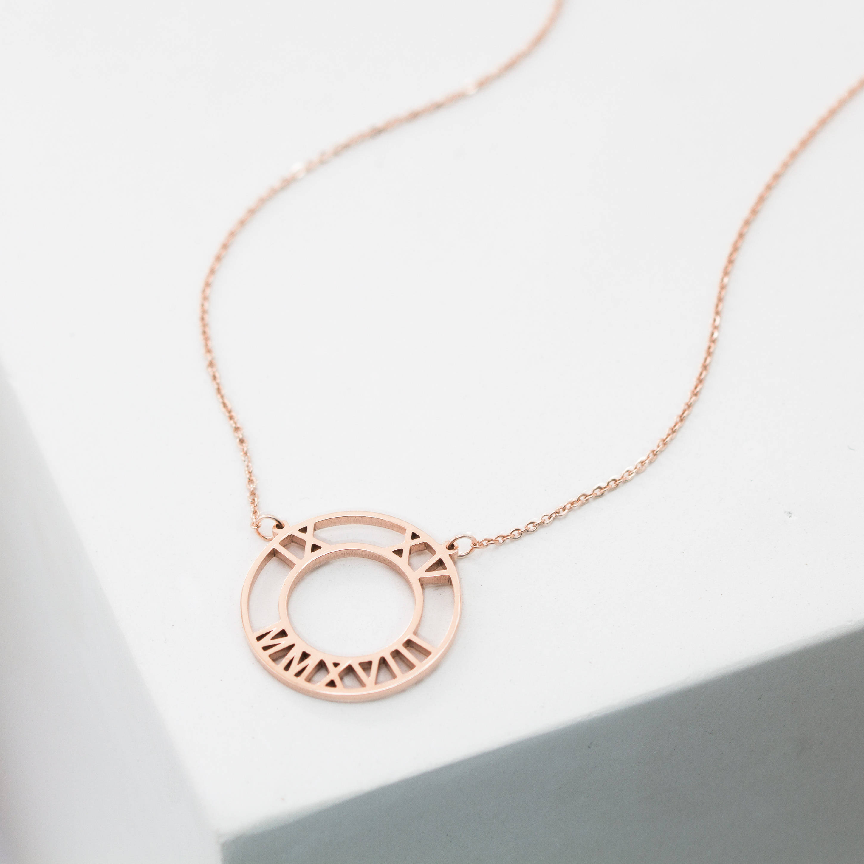 Custom Roman Numerals Necklace - Personalized Jewelry - Monogram Wedding Gift - Anniversary Date Necklace