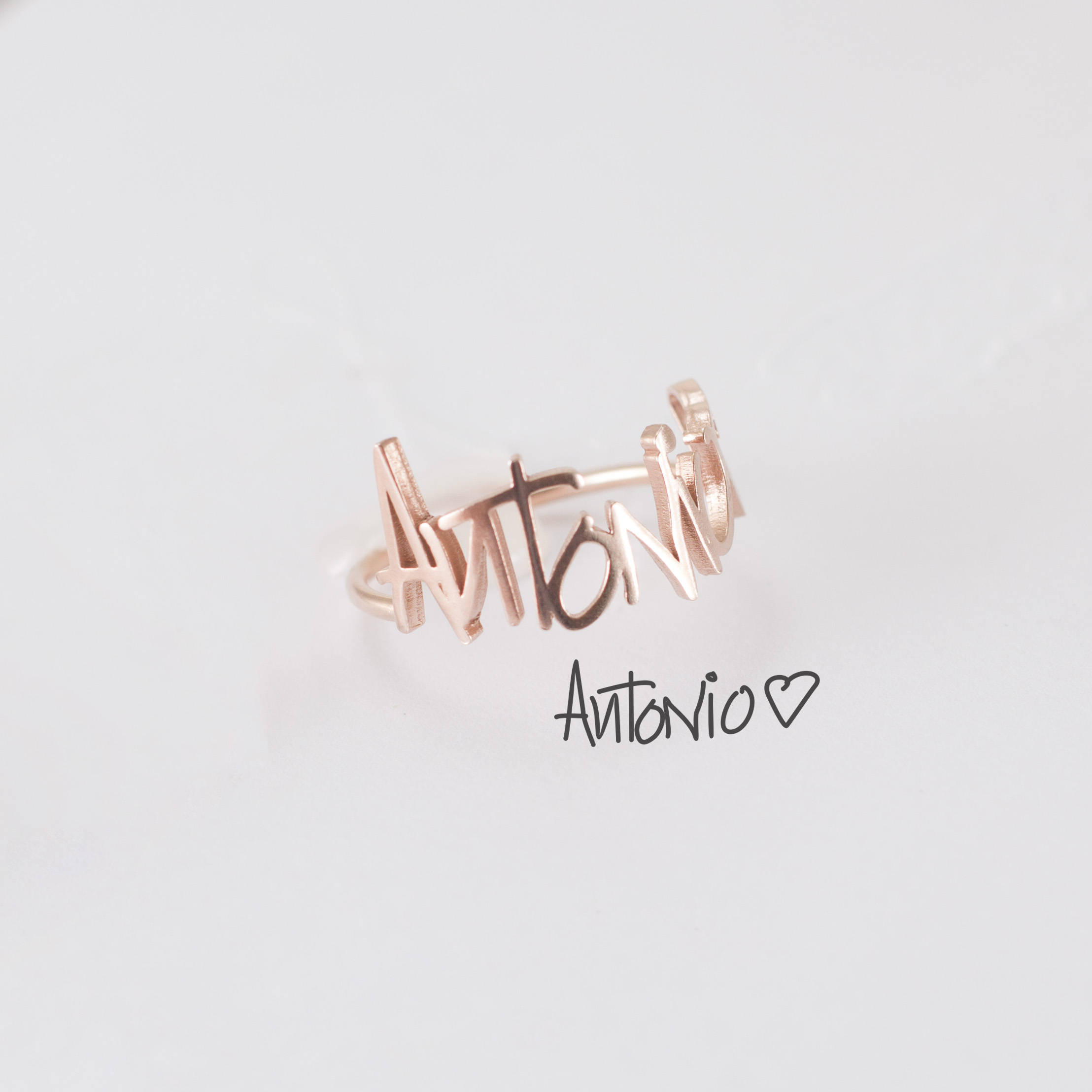 Custom Sterling Silver Handwriting Ring - Memorial Jewelry, Signature Name Ring, Sympathy &amp; Mom Gift