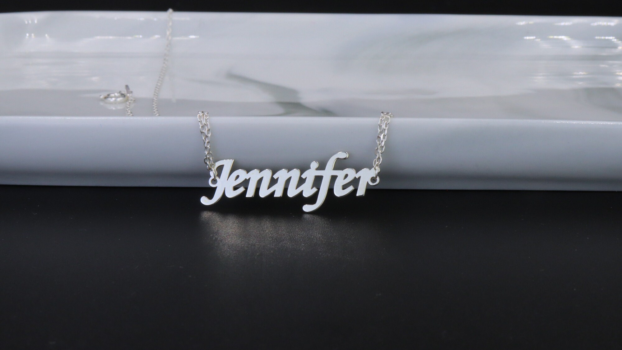Sterling Silver Rose Gold Plated Name Ring Hand Chain Slave Bracelet Valentine's Day Christmas Gift for Her Mom