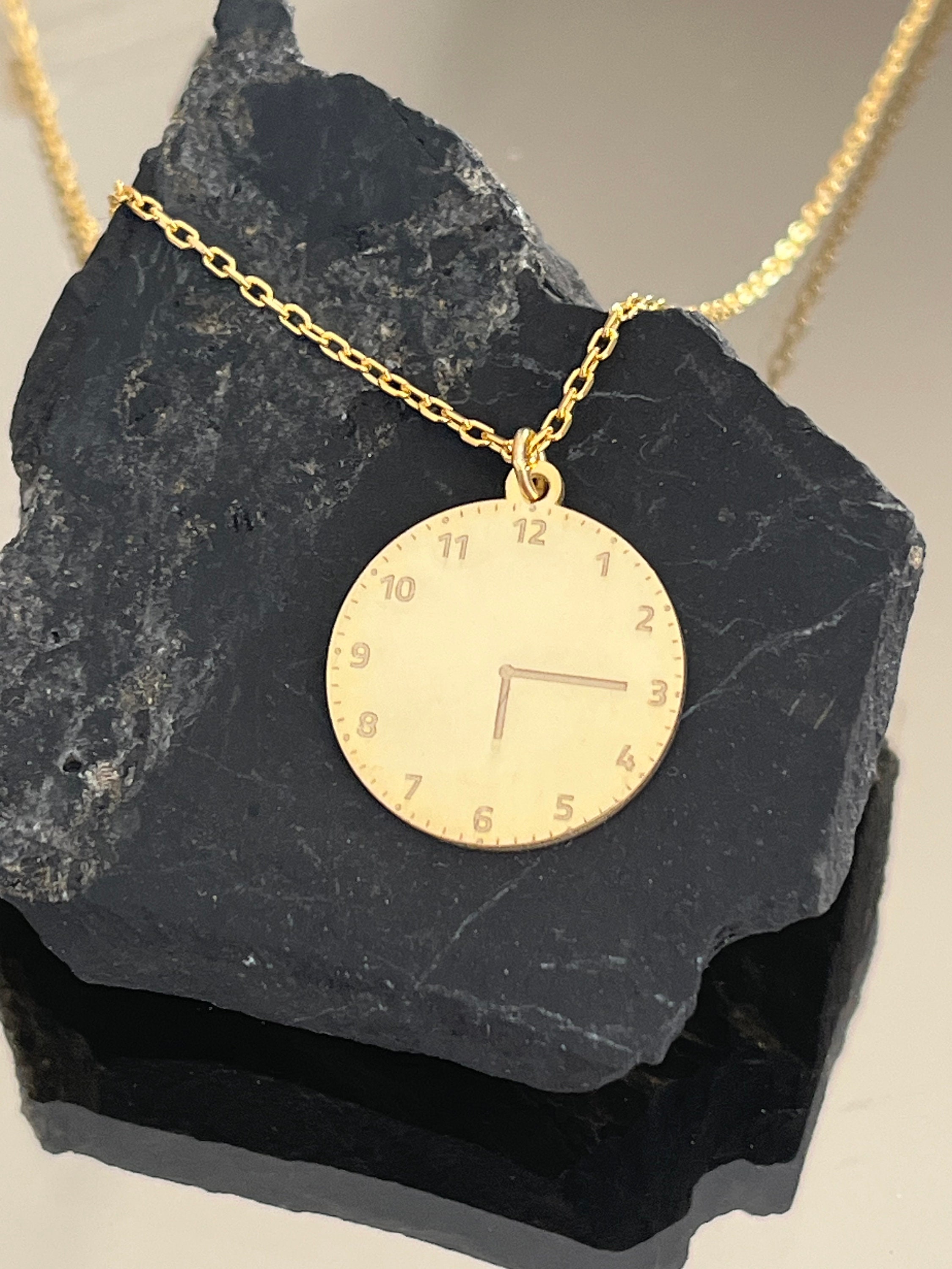 Personalized Engraved Necklace with Baby Birth or Wedding Engagement Time - Ideal Valentine's Anniversary Gift