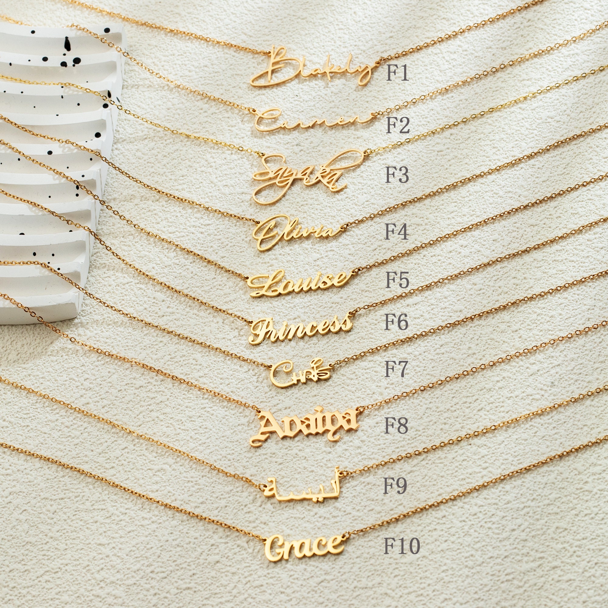 Personalized Name Necklace, 18K Gold Plated or Silver, Custom Jewelry for Women, Bridesmaid &amp; Mom Gift