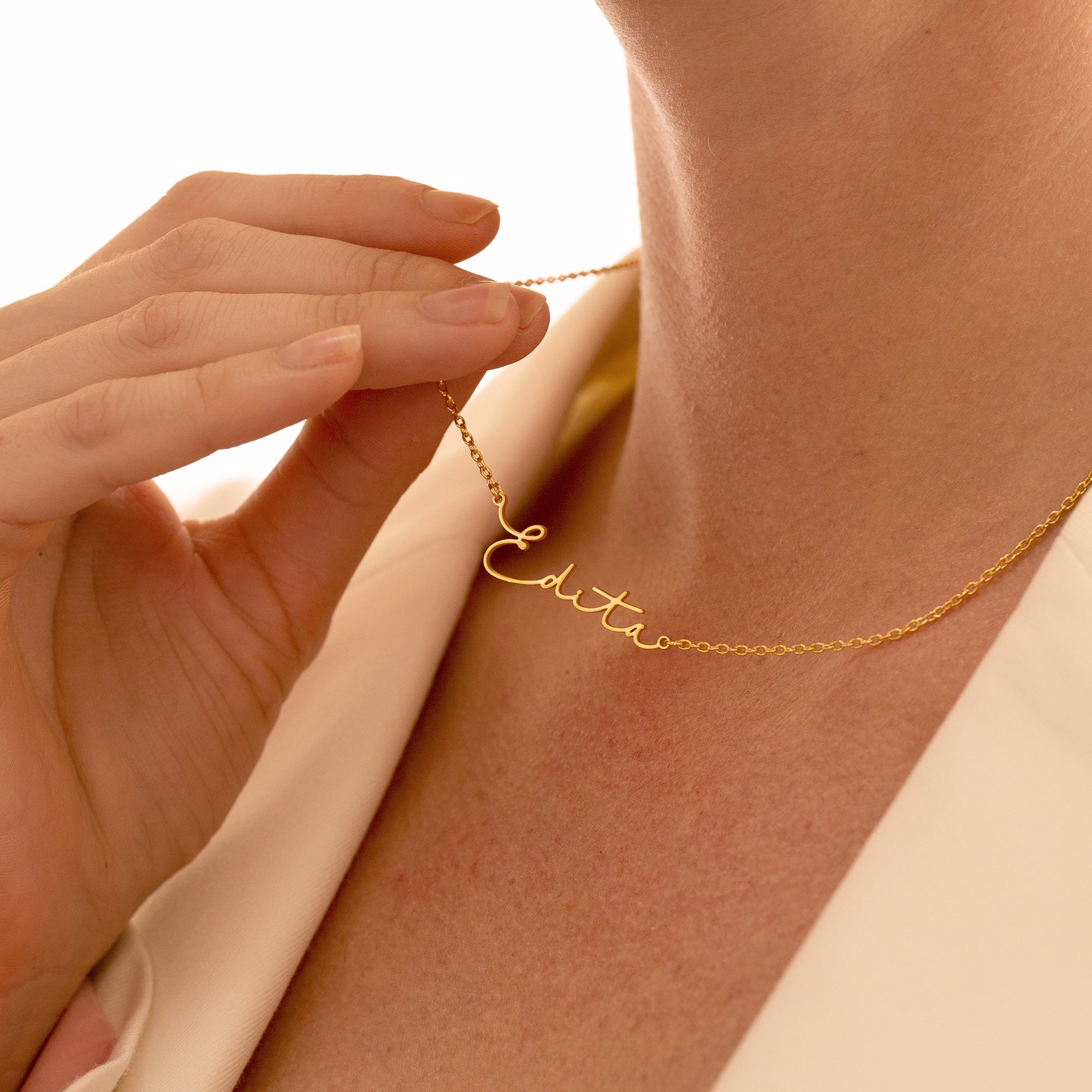 Personalized Name Necklace, 18K Gold Plated or Silver, Custom Jewelry for Women, Bridesmaid &amp; Mom Gift
