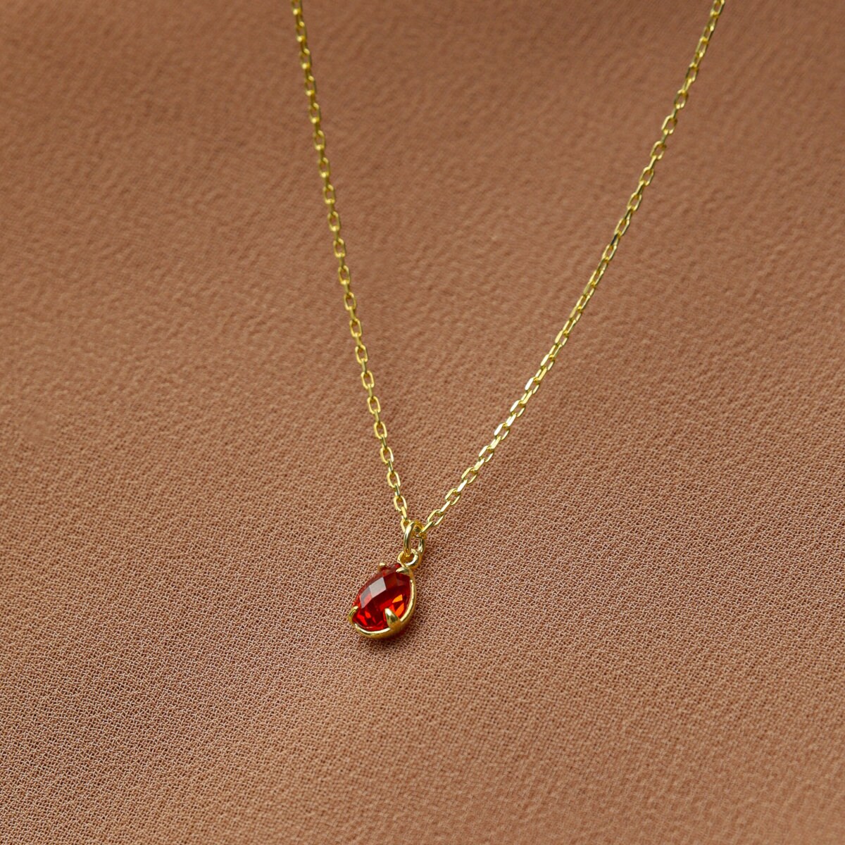 Ruby Gemstone Pendant Necklace - Dainty July Birthstone Jewelry for Her