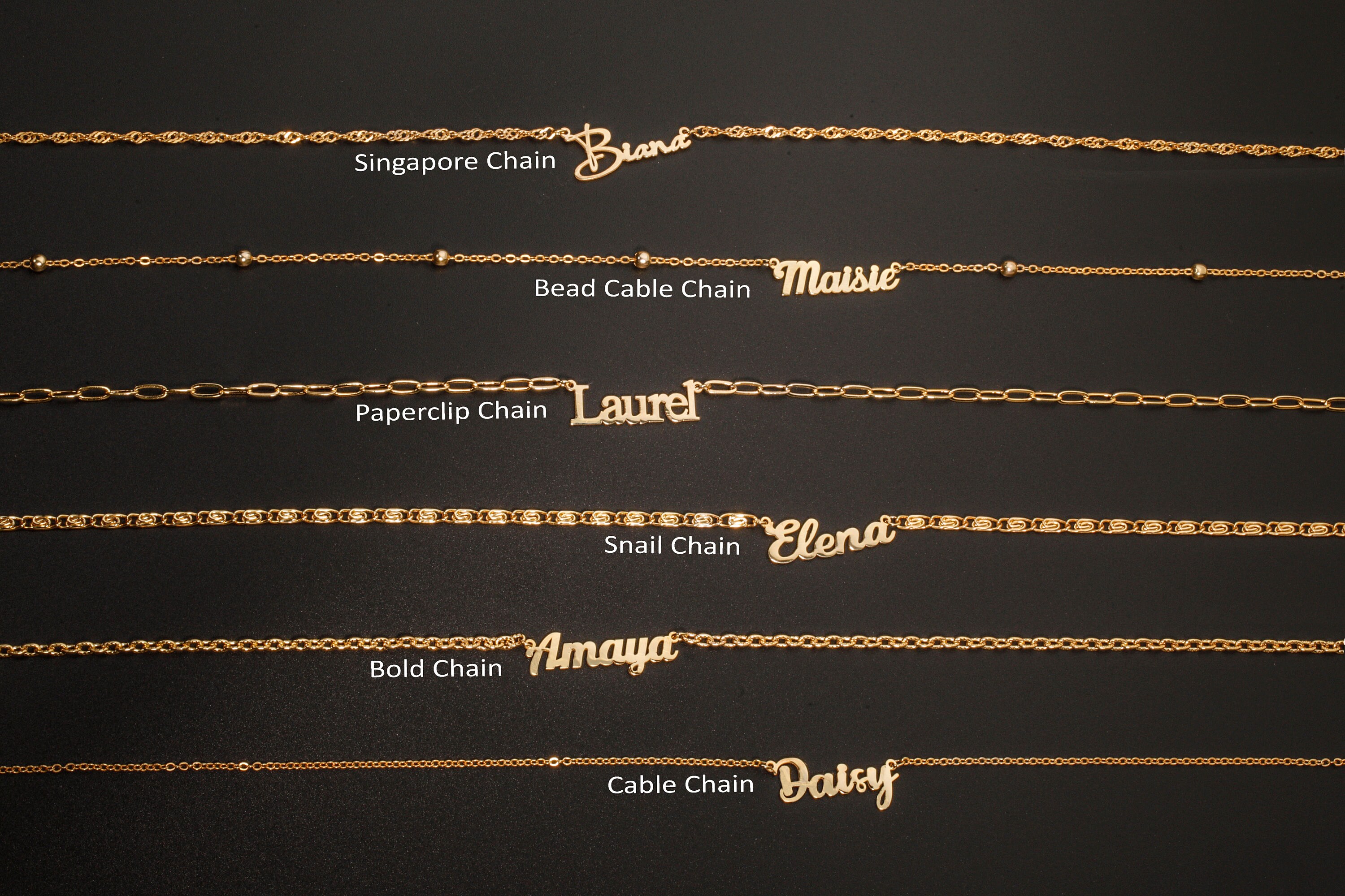 Personalized Gold Plated Name Necklace - Custom Jewelry Gift for Her - Christmas &amp; Birthday Gift