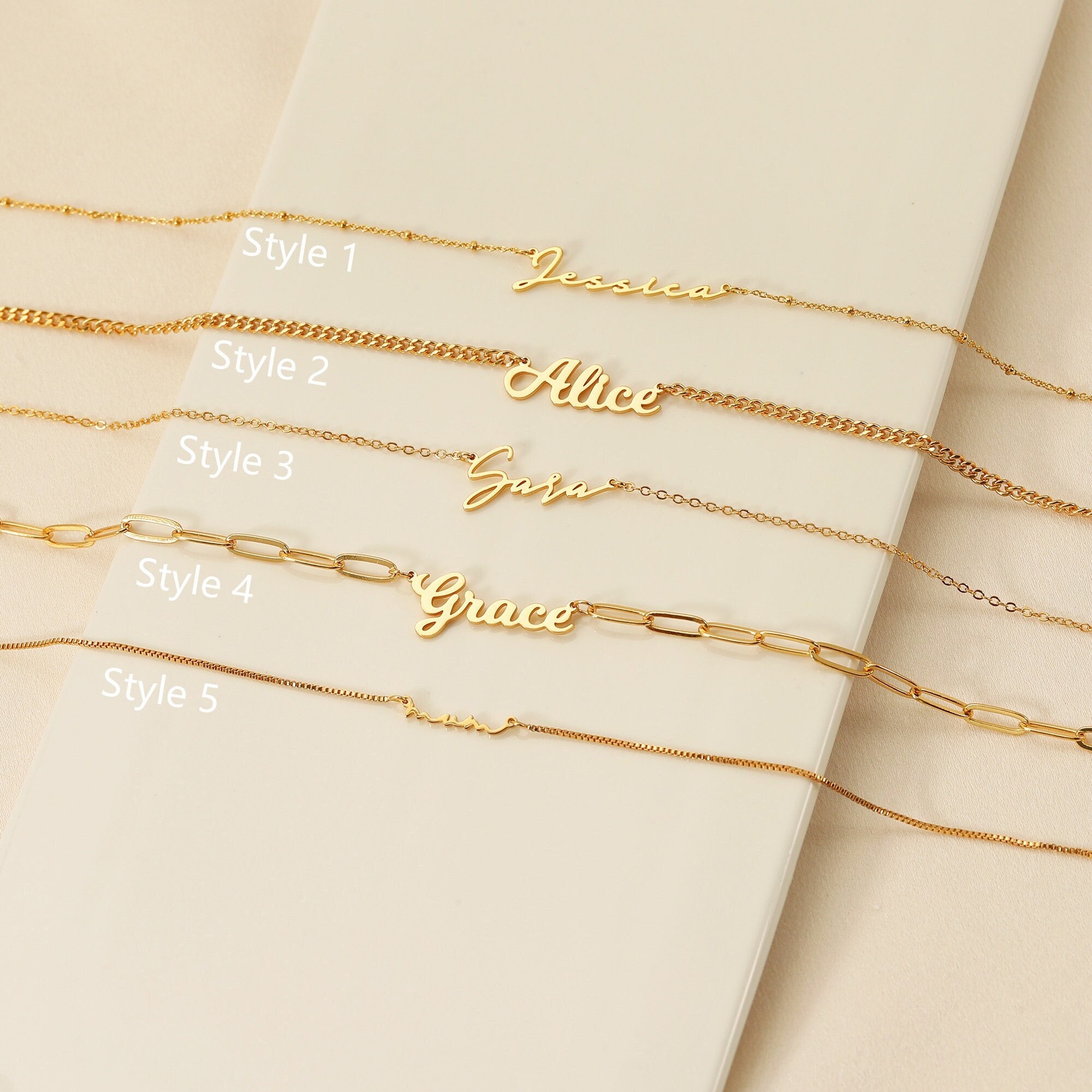Custom 18K Gold Plated Name Necklace for Women - Personalized Jewelry Gift for Her, Mother's Day &amp; Christmas Gift