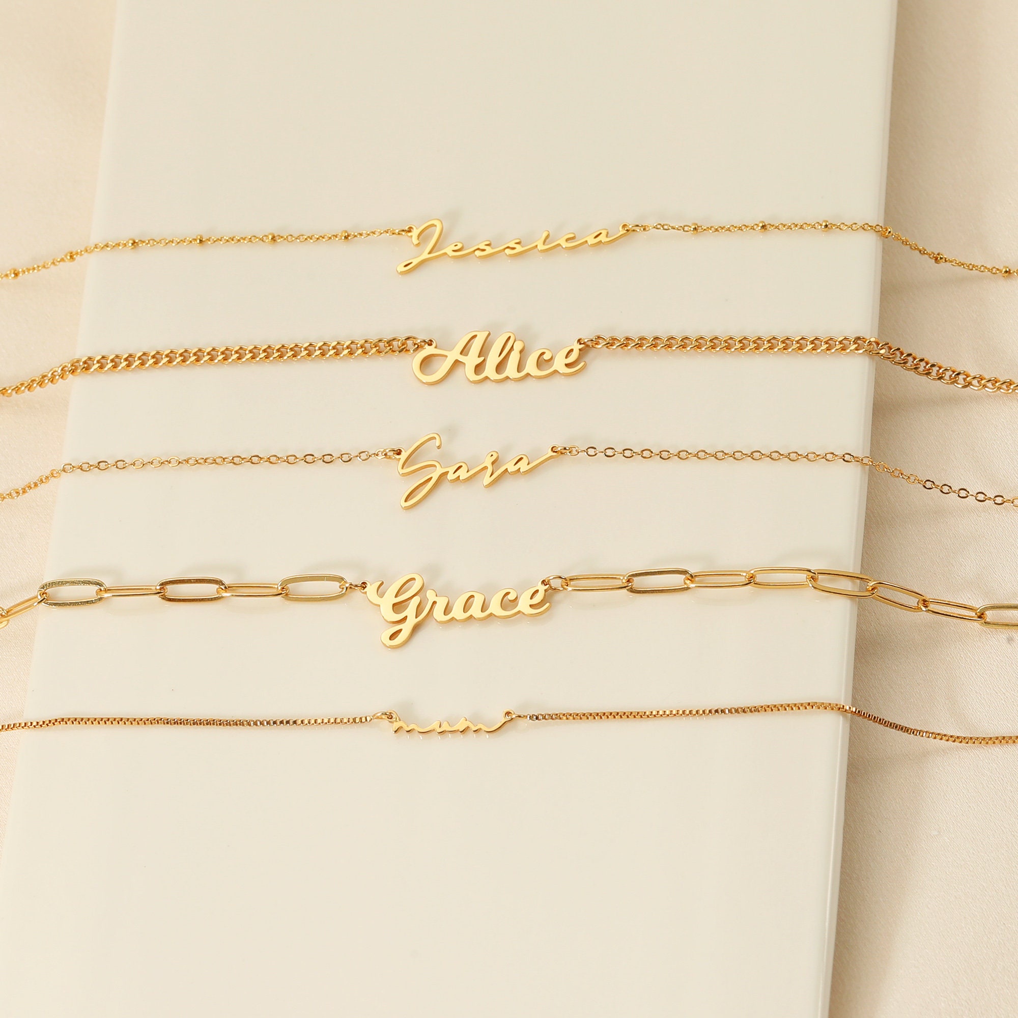 Custom 18K Gold Plated Name Necklace for Women - Personalized Jewelry Gift for Her, Mother's Day &amp; Christmas Gift