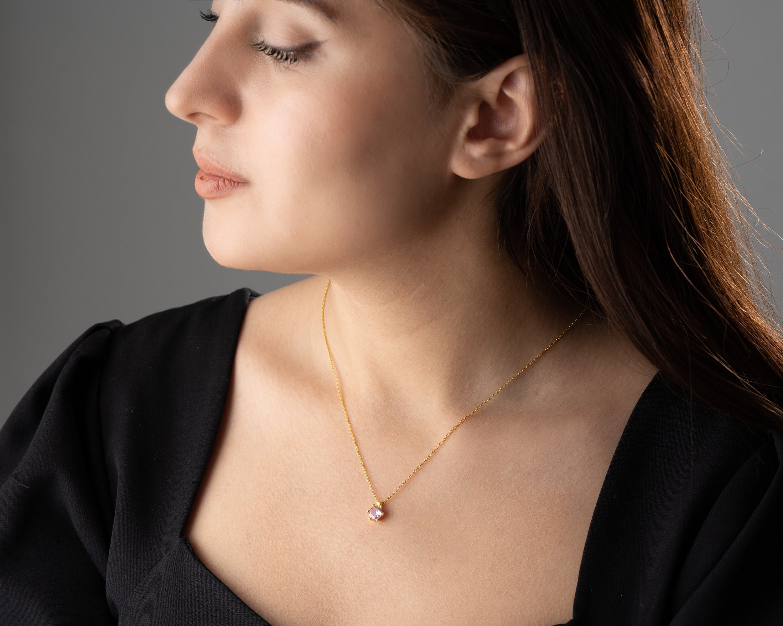 Custom Birthstone Necklace for Mom - Personalized Silver Jewelry - December &amp; November Birthstones - Birthday Gift for Her