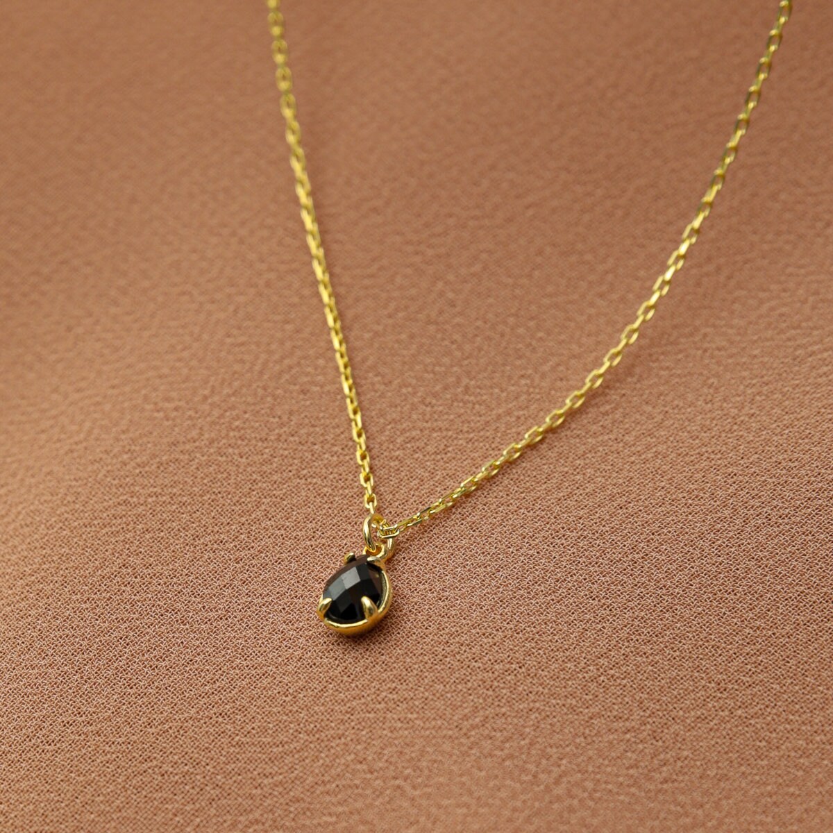 Minimalist Silver Black Obsidian Crystal Necklace - Dainty Choker for Men &amp; Women - Gemstone Jewelry Gift for Her
