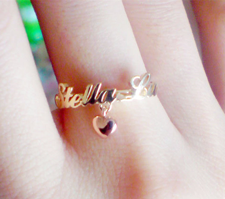 Custom Name Ring - Personalized Sterling Silver Bridal &amp; Child Ring