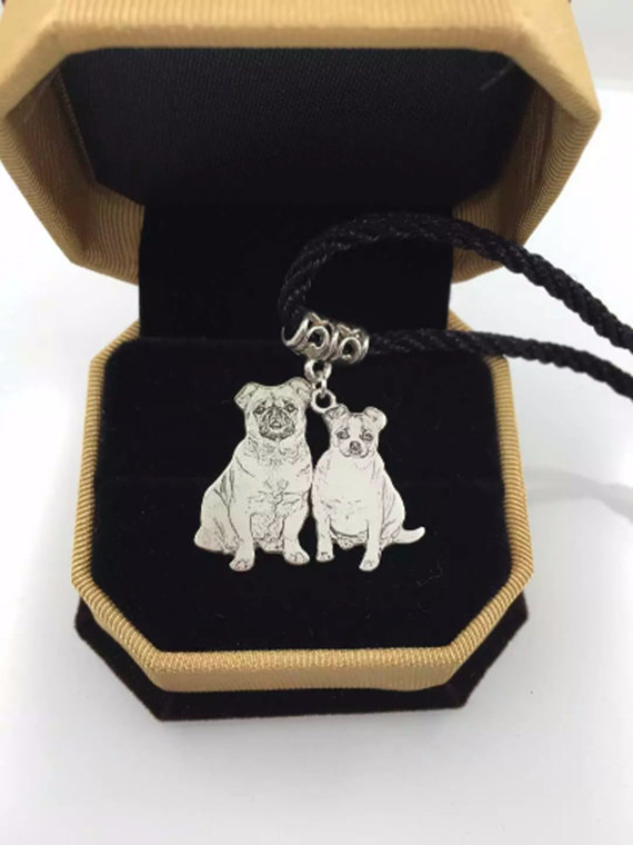 Pet Photo Pendant Necklace - Cat &amp; Dog Picture, Valentine's Gift, Memorial Jewelry for Dog Lovers