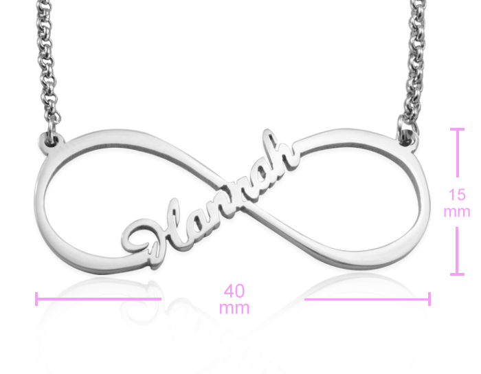Single Infinity Name Necklace - Silver - Custom Jewellery By All Uniqueness