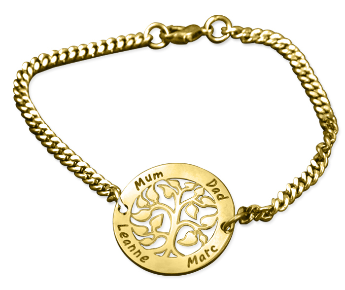 My Tree Bracelet - Gold Plated - Custom Jewellery By All Uniqueness