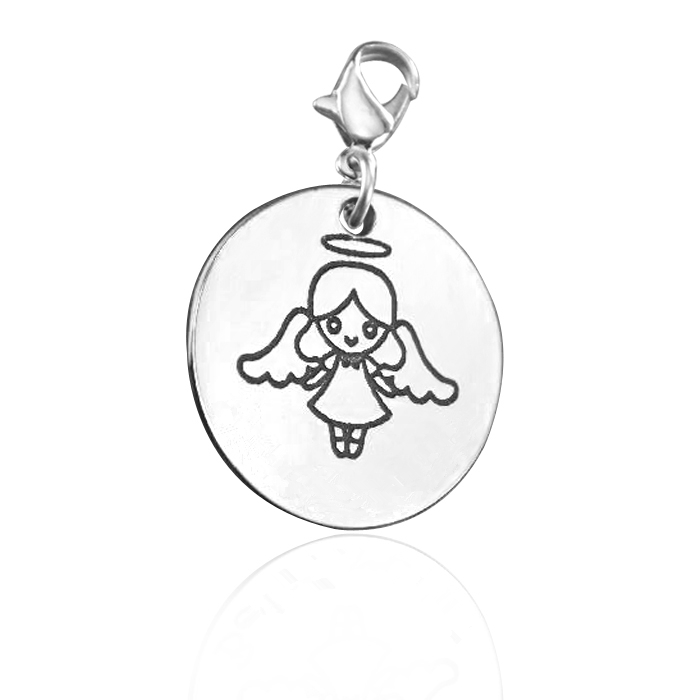 Angel Charm Silver - Custom Jewellery By All Uniqueness
