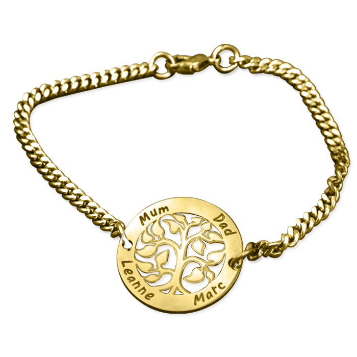 My Tree Bracelet - Gold Plated - Custom Jewellery By All Uniqueness