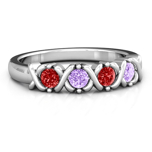 2 to 5 Stone Hugs and Kisses XOXO Ring - Custom Jewellery By All Uniqueness