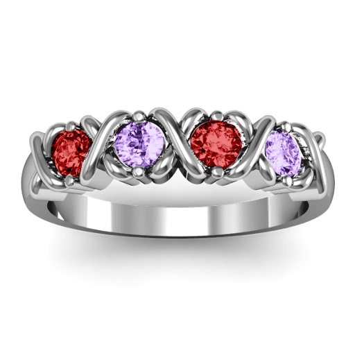 2 to 5 Stone Hugs and Kisses XOXO Ring - Custom Jewellery By All Uniqueness
