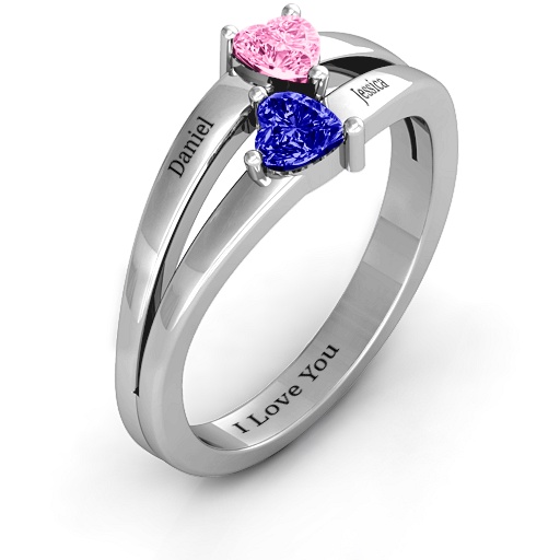 Twin Hearts Ring - Custom Jewellery By All Uniqueness