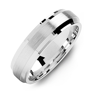 Beveled Edge Men s Ring with Brushed Centre - Custom Jewellery By All Uniqueness