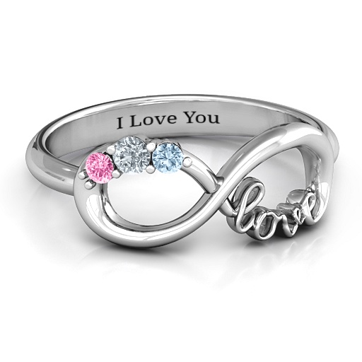 Birthstone Infinity Love Ring - Custom Jewellery By All Uniqueness