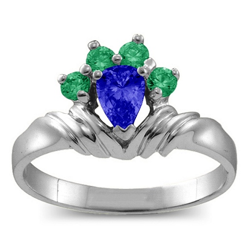 Crown Pear 2-8 Stones Ring - Custom Jewellery By All Uniqueness