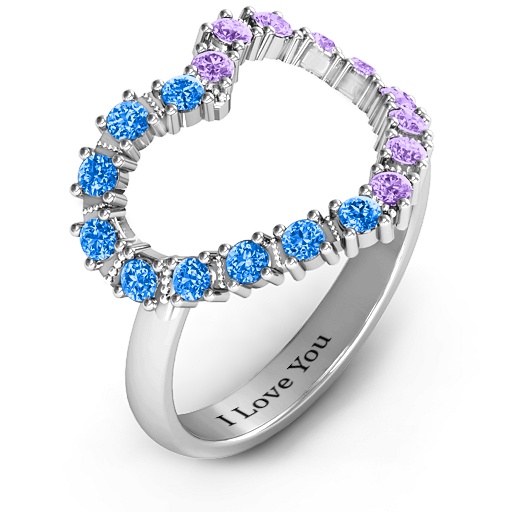 Floating Heart with Stones Ring - Custom Jewellery By All Uniqueness